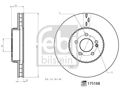 175168 FEBI BILSTEIN Тормозной диск