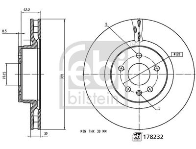 178232 FEBI BILSTEIN Тормозной диск