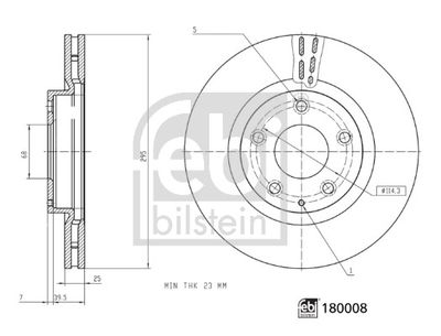 180008 FEBI BILSTEIN Тормозной диск