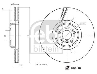 180018 FEBI BILSTEIN Тормозной диск