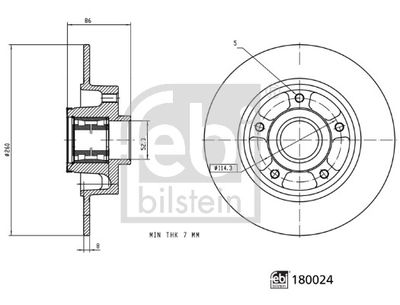 180024 FEBI BILSTEIN Тормозной диск