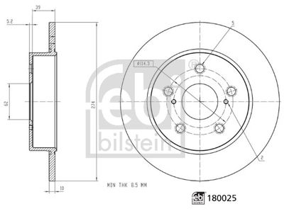 180025 FEBI BILSTEIN Тормозной диск