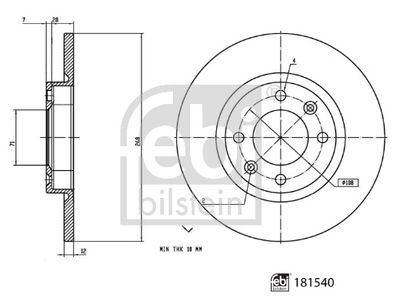 181540 FEBI BILSTEIN Тормозной диск