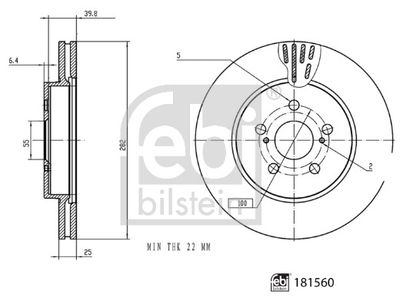 181560 FEBI BILSTEIN Тормозной диск