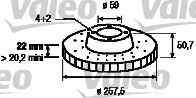 186148 VALEO Тормозной диск