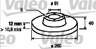 186258 VALEO Тормозной диск