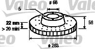 186263 VALEO Тормозной диск