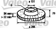 186284 VALEO Тормозной диск