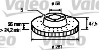 186443 VALEO Тормозной диск