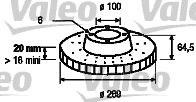 186547 VALEO Тормозной диск