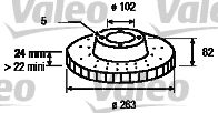 186612 VALEO Тормозной диск