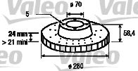 186625 VALEO Тормозной диск