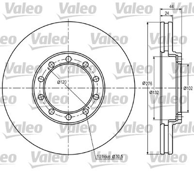 187019 VALEO Тормозной диск