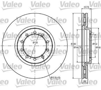 187062 VALEO Тормозной диск