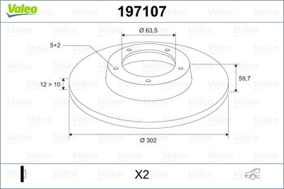 197107 VALEO Тормозной диск