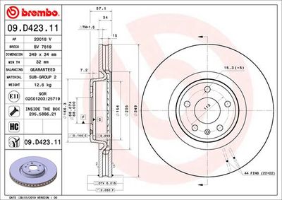 09D42311 BREMBO Тормозной диск