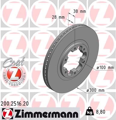 200251620 ZIMMERMANN Тормозной диск