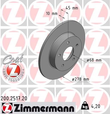 200251720 ZIMMERMANN Тормозной диск