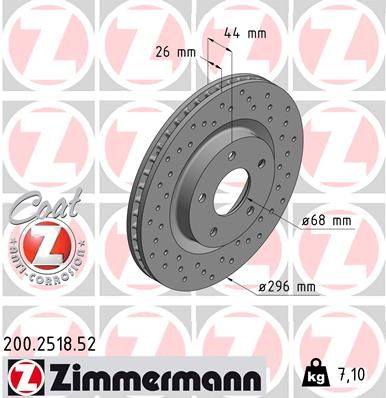 200251852 ZIMMERMANN Тормозной диск