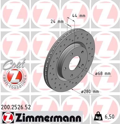 200252652 ZIMMERMANN Тормозной диск