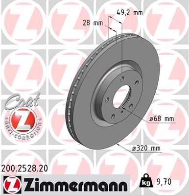 200252820 ZIMMERMANN Тормозной диск