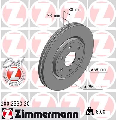 200253020 ZIMMERMANN Тормозной диск