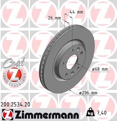 200253420 ZIMMERMANN Тормозной диск