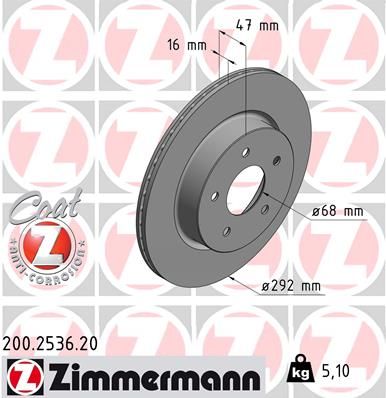 200253620 ZIMMERMANN Тормозной диск