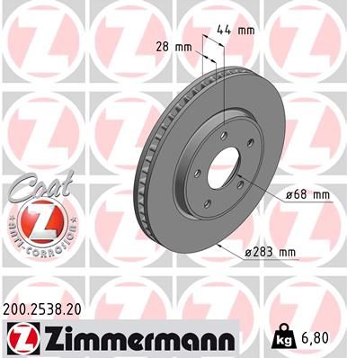 200253820 ZIMMERMANN Тормозной диск