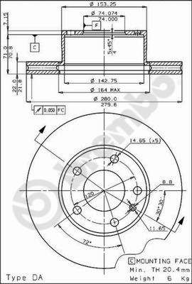 09394910 BREMBO Тормозной диск