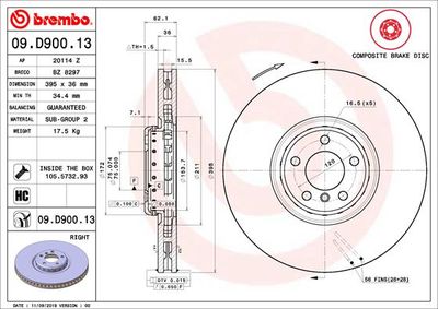 09D90013 BREMBO Тормозной диск