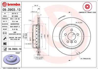 09D90313 BREMBO Тормозной диск