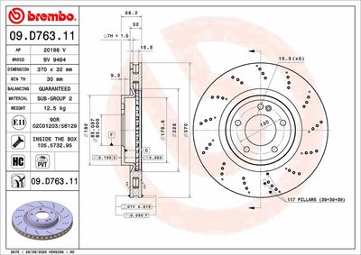 09D76311 BREMBO Тормозной диск