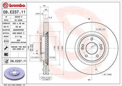 09E23711 BREMBO Тормозной диск