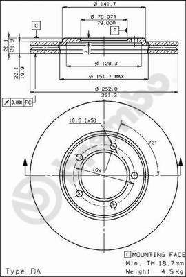 BS7872 BRECO Тормозной диск