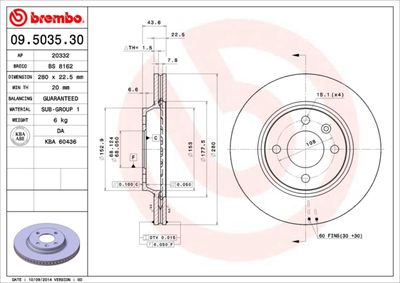 09503530 BREMBO Тормозной диск