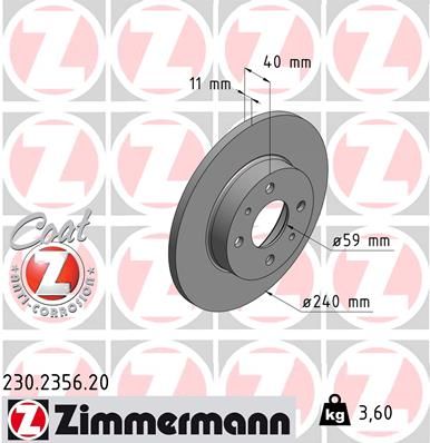 230235620 ZIMMERMANN Тормозной диск