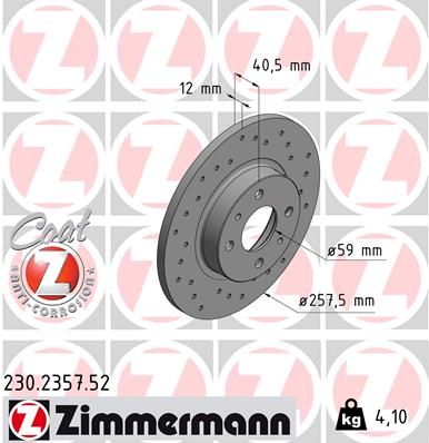 230235752 ZIMMERMANN Тормозной диск