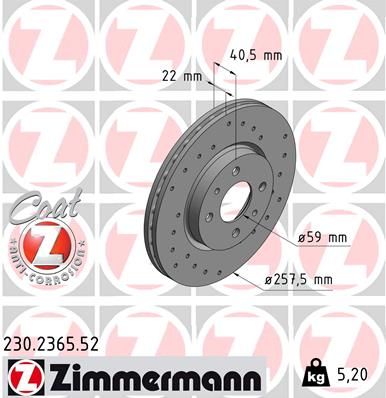 230236552 ZIMMERMANN Тормозной диск