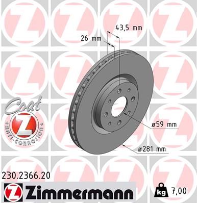 230236620 ZIMMERMANN Тормозной диск