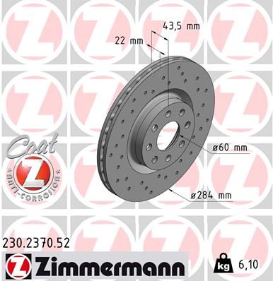 230237052 ZIMMERMANN Тормозной диск