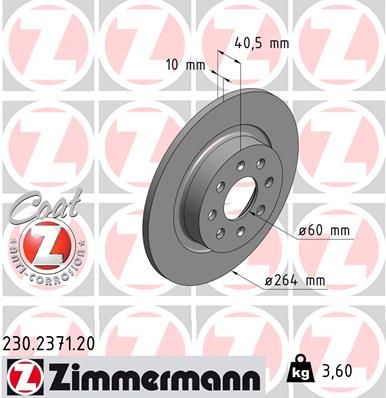 230237120 ZIMMERMANN Тормозной диск