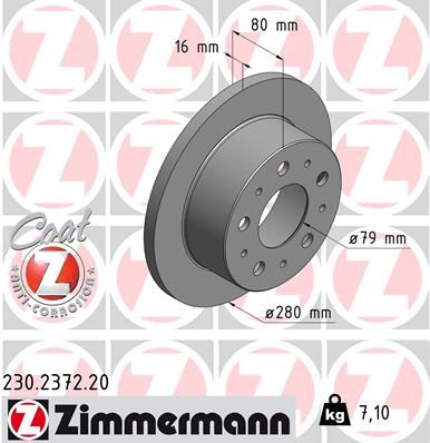 230237220 ZIMMERMANN Тормозной диск