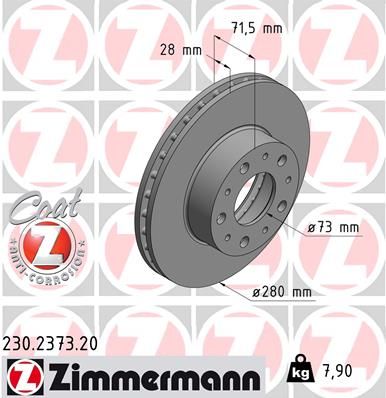 230237320 ZIMMERMANN Тормозной диск