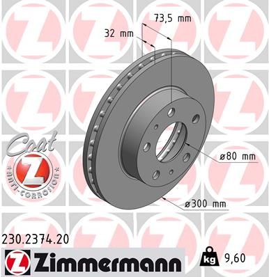 230237420 ZIMMERMANN Тормозной диск