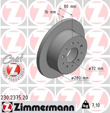 230237520 ZIMMERMANN Тормозной диск