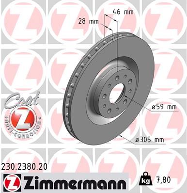 230238020 ZIMMERMANN Тормозной диск