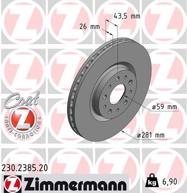 230238520 ZIMMERMANN Тормозной диск