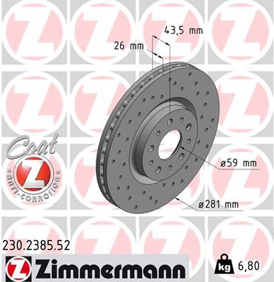 230238552 ZIMMERMANN Тормозной диск