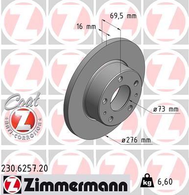 230625720 ZIMMERMANN Тормозной диск